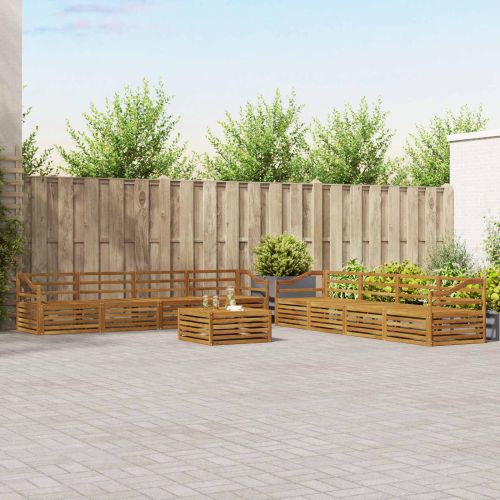 Комплект дивани за открито 9 pcs Естествен