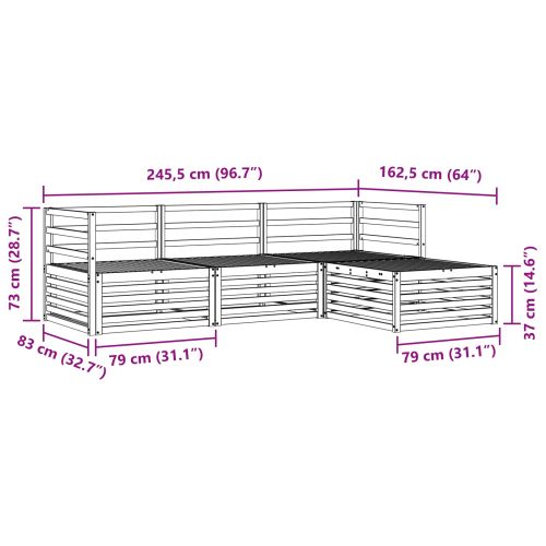 Комплект дивани за открито 4 pcs Естествен