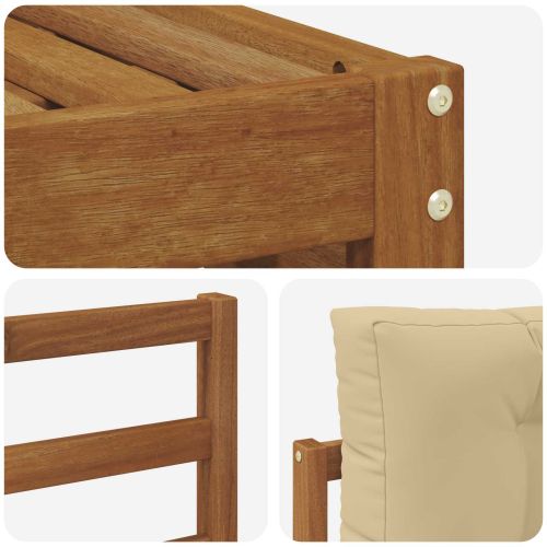 Комплект дивани за открито 4 pcs Натурален и Бежов