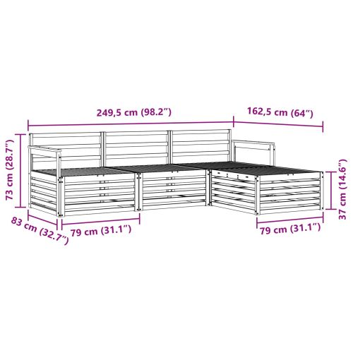 Комплект дивани за открито 4 pcs Естествен
