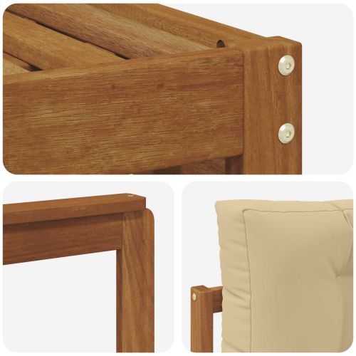 Комплект дивани за открито 4 pcs Натурален и Бежов