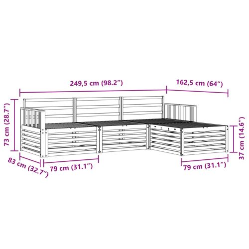 Комплект дивани за открито 4 pcs Естествен