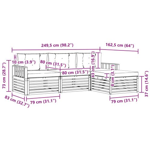 Комплект дивани за открито 4 pcs Естествено и светло сиво