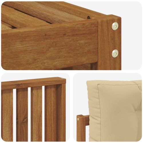 Комплект дивани за открито 4 pcs Натурален и Бежов