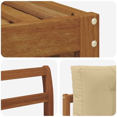 Комплект дивани за открито 4 pcs Натурален и Бежов