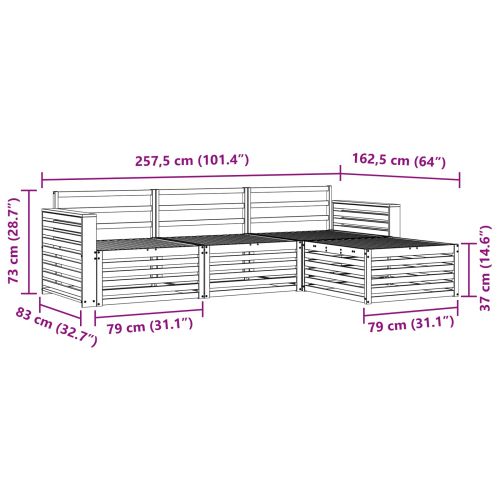 Комплект дивани за открито 4 pcs Естествен
