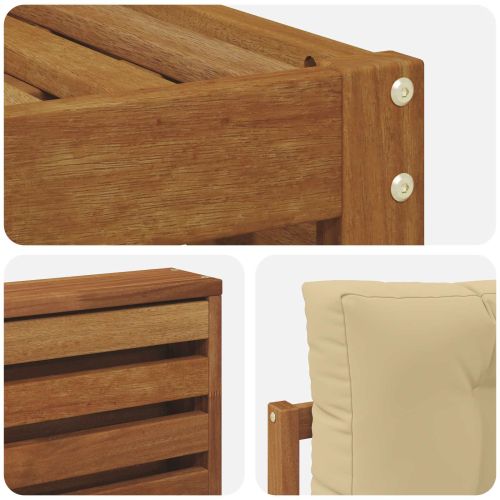 Комплект дивани за открито 4 pcs Натурален и Бежов