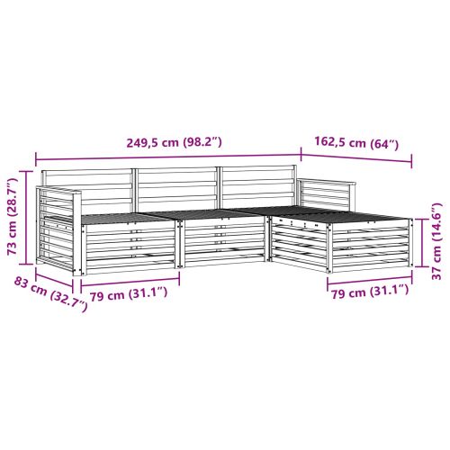 Комплект дивани за открито 4 pcs Естествен