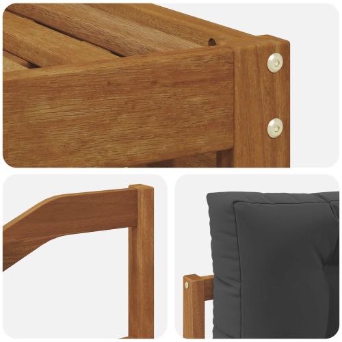 Комплект дивани за открито 4 pcs Натурален и Антрацит