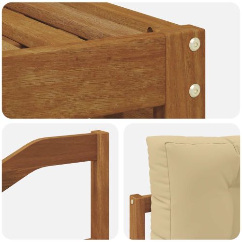 Комплект дивани за открито 4 pcs Натурален и Бежов