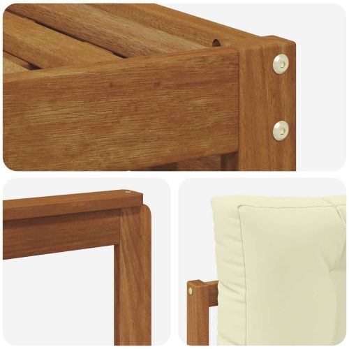 Комплект дивани за открито 5 pcs Натурален и Крема