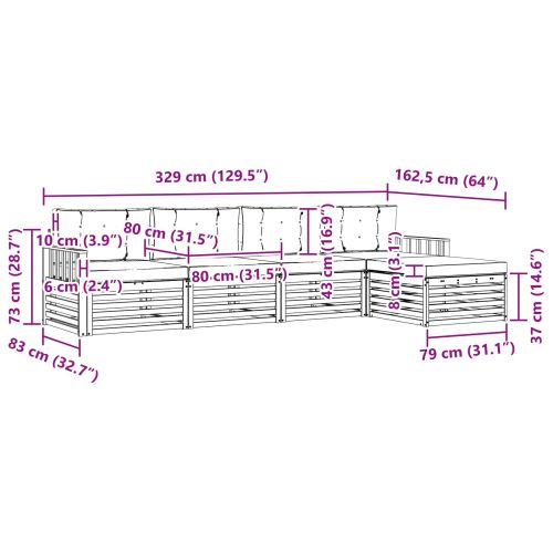 Комплект дивани за открито 5 pcs Естествено и светло сиво