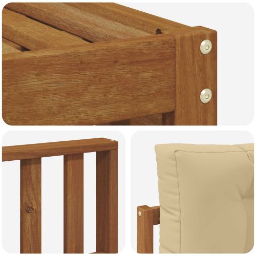 Комплект дивани за открито 5 pcs Натурален и Бежов