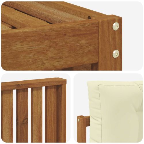 Комплект дивани за открито 5 pcs Натурален и Крема