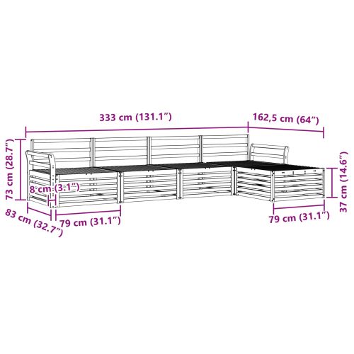 Комплект дивани за открито 5 pcs Естествен