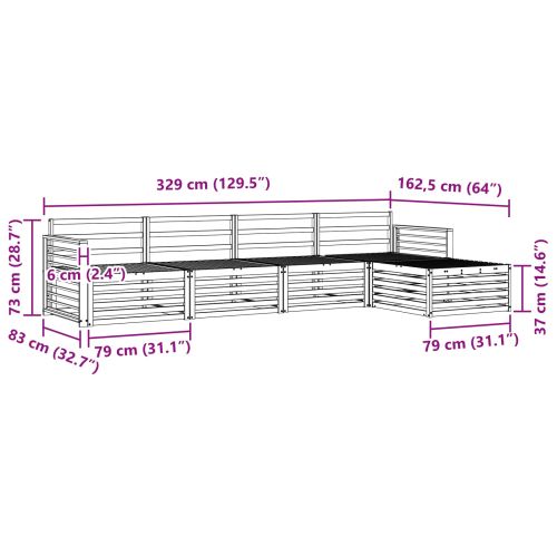 Комплект дивани за открито 5 pcs Естествен
