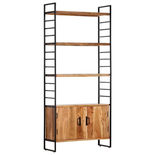 Библиотека с 4 рафта, 80x30x180 см, акация масив