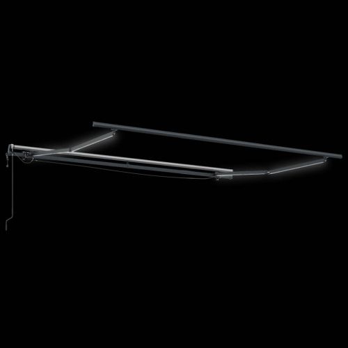 Автоматично прибираща се тента с LED, бордо, 300x250 см