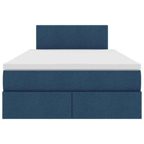 Легло с място за съхранение и матрак Синьо 120 x 190 cm