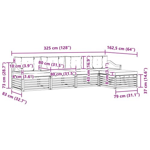 Комплект дивани за открито 5 pcs Натурален и Бежов