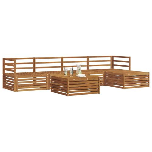 Комплект дивани за открито 6 pcs Естествен