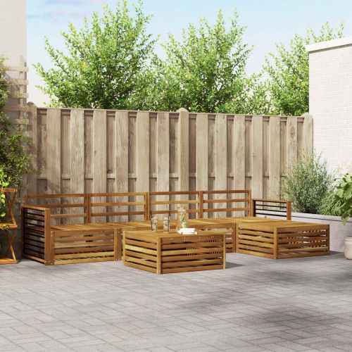 Комплект дивани за открито 6 pcs Естествен