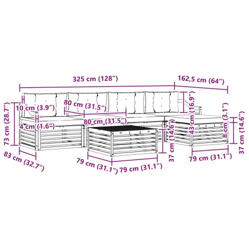 Комплект дивани за открито 6 pcs Естествено и светло сиво