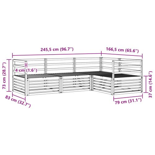 Комплект дивани за открито 4 pcs Естествен