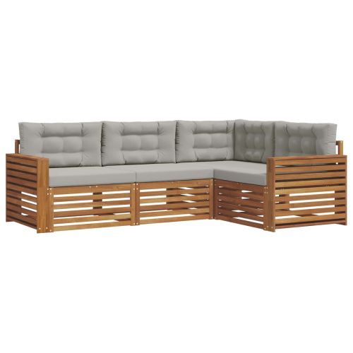 Комплект дивани за открито 13 pcs Естествено и светло сиво