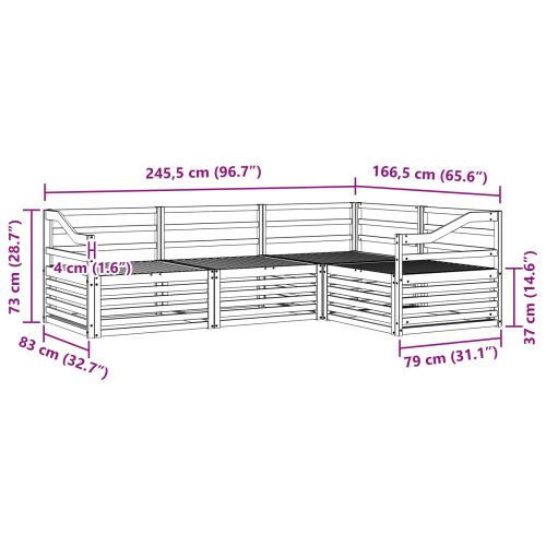 Комплект дивани за открито 4 pcs Естествен