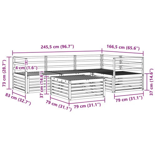 Комплект дивани за открито 5 pcs Естествен
