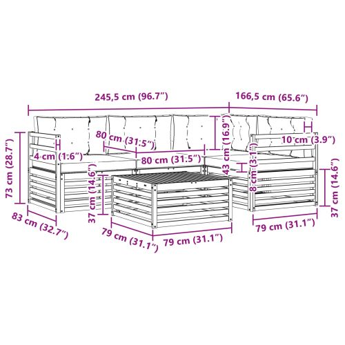 Комплект дивани за открито 5 pcs Естествено и светло сиво