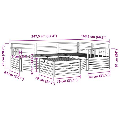 Комплект дивани за открито 5 pcs Естествен