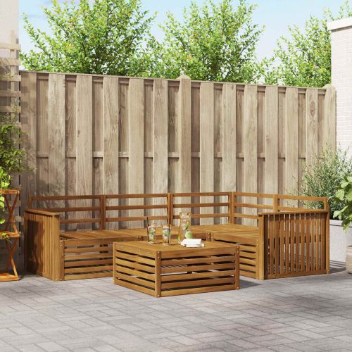 Комплект дивани за открито 5 pcs Естествен