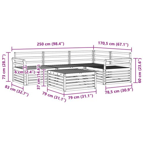 Комплект дивани за открито 5 pcs Естествен