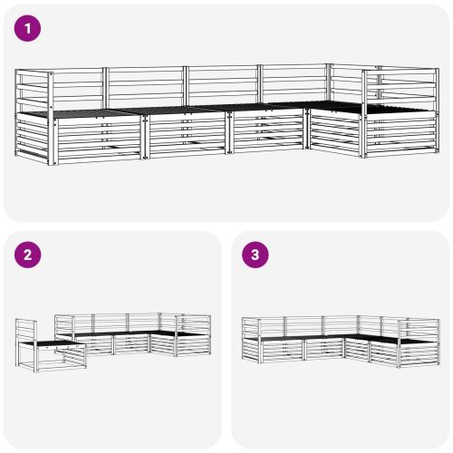 Комплект дивани за открито 5 pcs Естествен