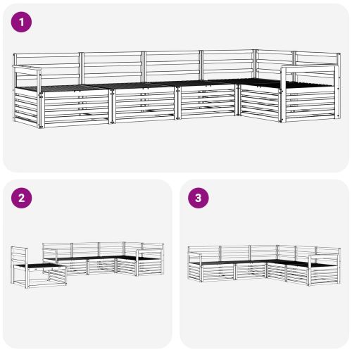 Комплект дивани за открито 5 pcs Естествен