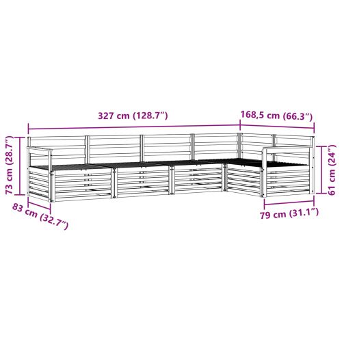 Комплект дивани за открито 5 pcs Естествен