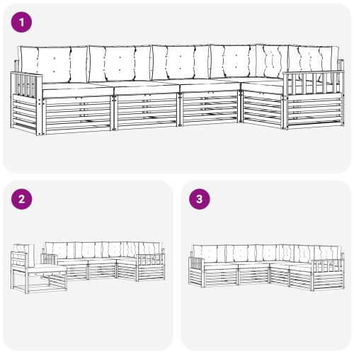 Комплект дивани за открито 5 pcs Натурален и Крема