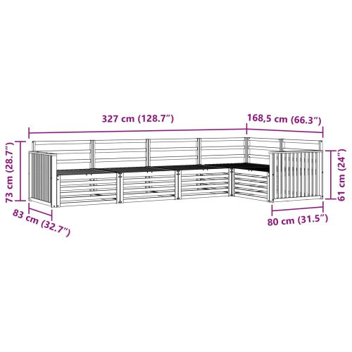 Комплект дивани за открито 5 pcs Естествен