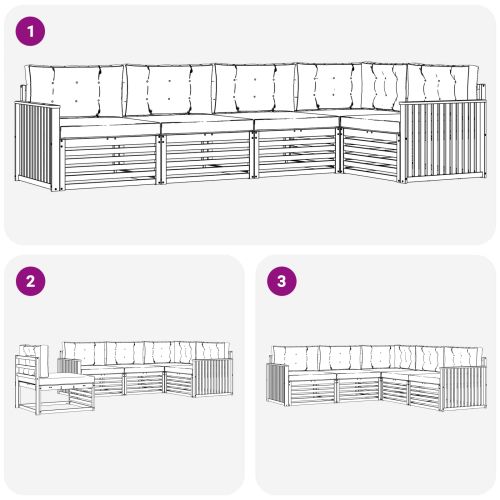 Комплект дивани за открито 5 pcs Натурален и Бежов