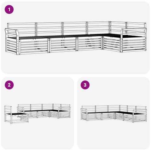 Комплект дивани за открито 5 pcs Естествен