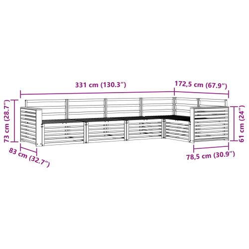 Комплект дивани за открито 5 pcs Естествен