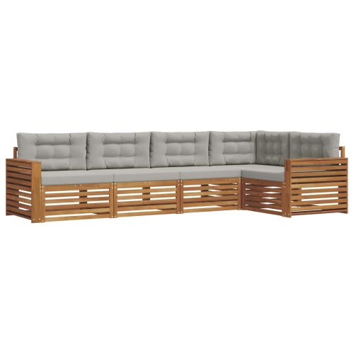 Комплект дивани за открито 5 pcs Естествено и светло сиво