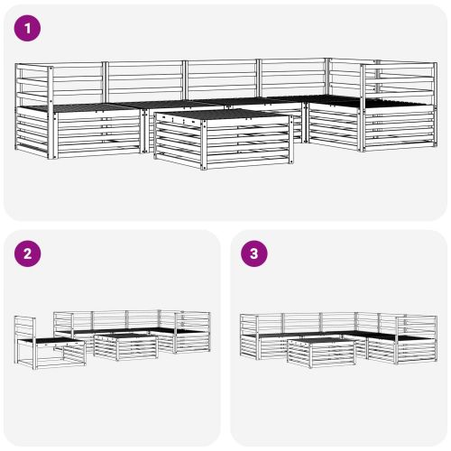 Комплект дивани за открито 6 pcs Естествен