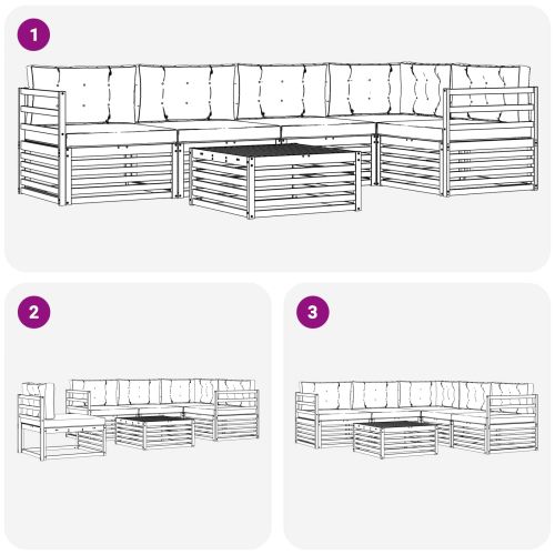 Комплект дивани за открито 6 pcs Естествено и светло сиво