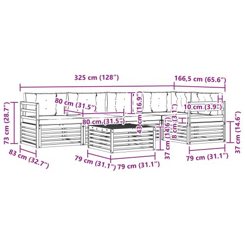 Комплект дивани за открито 6 pcs Естествено и светло сиво