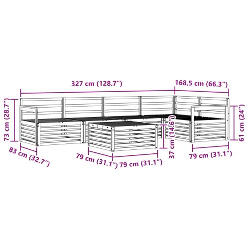 Комплект дивани за открито 6 pcs Естествен