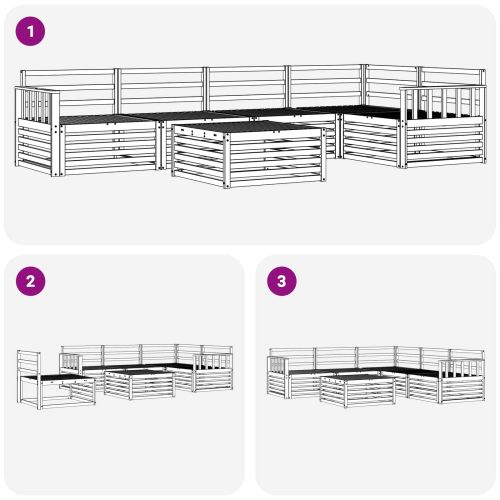 Комплект дивани за открито 6 pcs Естествен