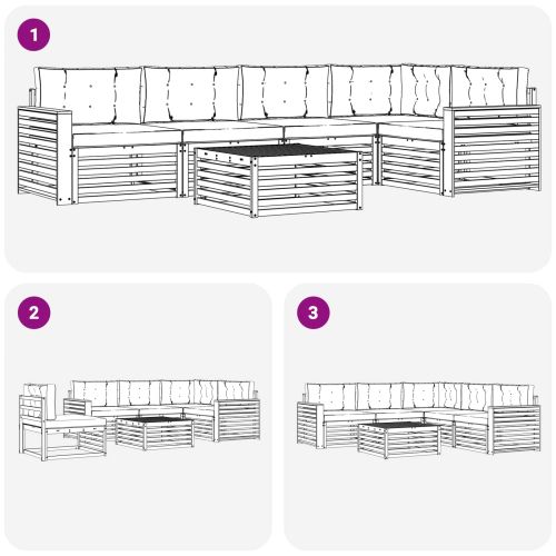 Комплект дивани за открито 6 pcs Натурален и Крема